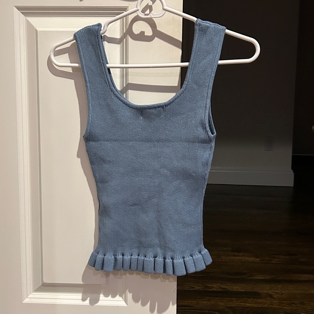 NWT The Workshop Studio Lettuce Hem Ribbed Sweater Tank Top Size Small - Picture 9 of 11